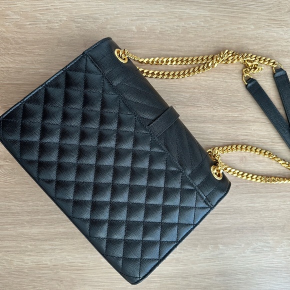 SAINT LAURENT ENVELOPE MEDIUM QUILTED TEXTURED LEATHER BAG - Picture 7 of 7
